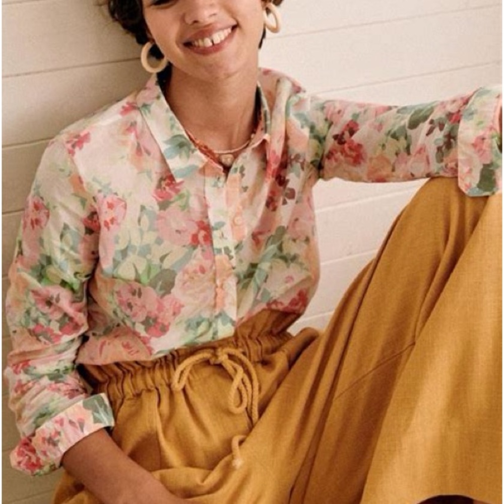 Sezane PIERRO shirt romantic flowers in size 44 or US 12